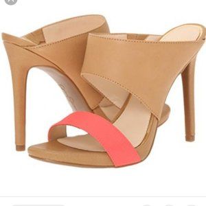 Jessica Simpson Slip On Heels Nude w/ Bright Pink